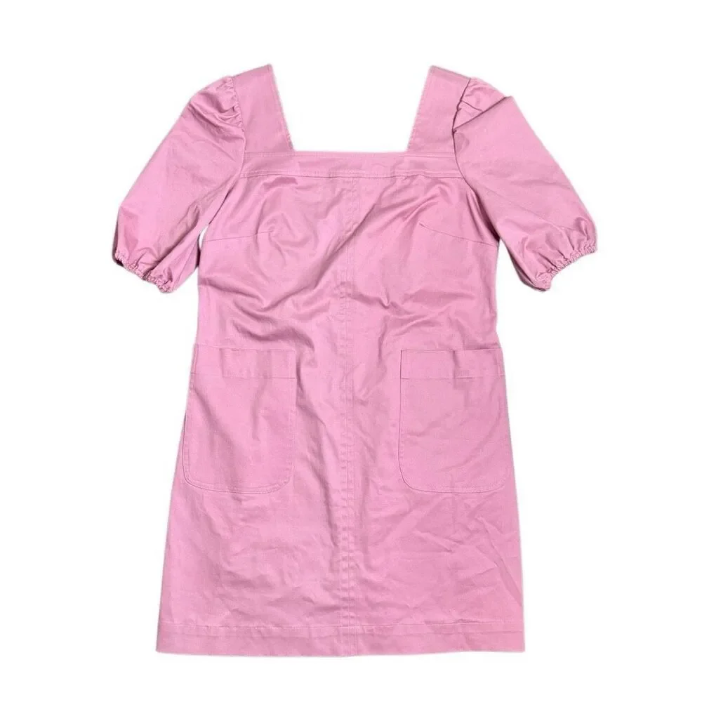 LDT Alice Puff Sleeve Dress in‎ Dusty Rose Women’s Size 4 Square Neckline